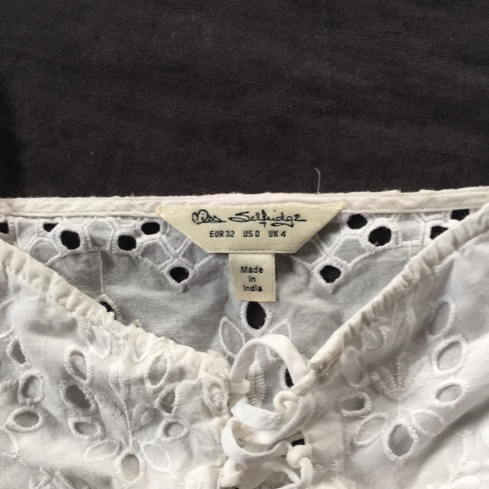 Miss Selfridge broiderie bardot beach top - Picture 3 of 5